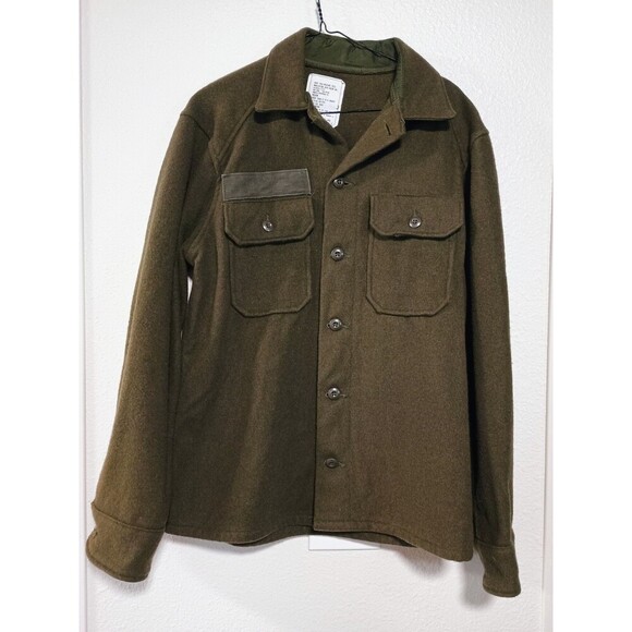 Other - Vintage Military Shirt Mens Medium Olive OG-108 Cold Weather Field Wool Blend